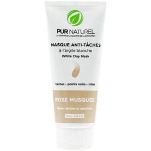 masque anti tâches argile blanche et rose musquée 100g purnaturel